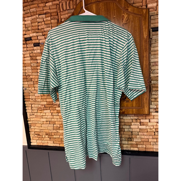 VTG Fairway & Greene Gasparilla Golf Club Golf Polo Striped Teal Cotton Sz L - Picture 6 of 6